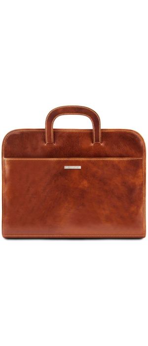 Επαγγελματική Τσάντα Δερμάτινη Sorrento Tuscany Leather TL141022 Μελί