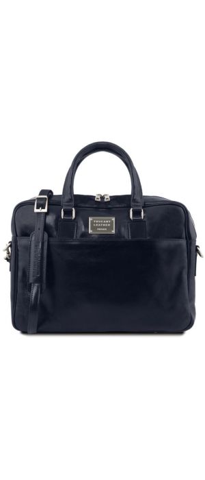 Τσάντα Laptop Δερμάτινη Urbino 15.6 ίντσες Tuscany Leather TL141241 Μπλε σκούρο