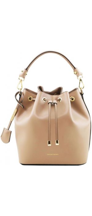 Γυναικεία Τσάντα Δερμάτινη Vittoria Tuscany Leather TL141531 Σαμπανιζέ