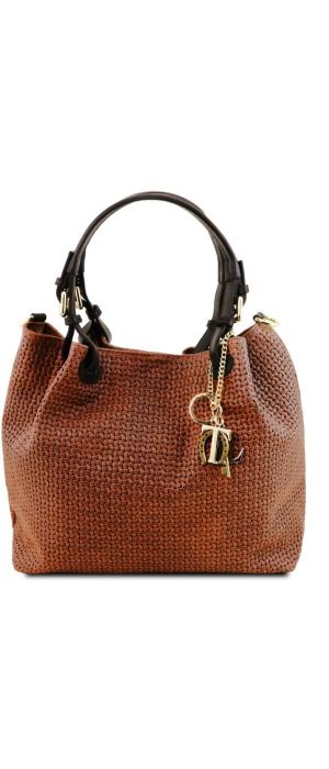 Γυναικεία τσάντα δερμάτινη Tuscany Leather TL141573 Κανελί