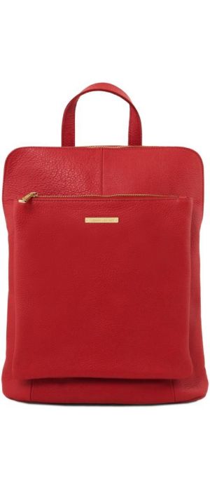 Γυναικεία Τσάντα Πλάτης  Ώμου Δερμάτινη Tuscany Leather TL141682 Κόκκινο lipstick