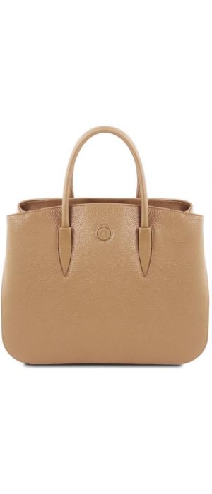 Γυναικεία Τσάντα Δερμάτινη Camelia Tuscany Leather TL141728 Σαμπανιζέ