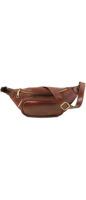 Ανδρικό Τσαντάκι Μέσης Δερμάτινο Tuscany Leather TL141797 Καφέ