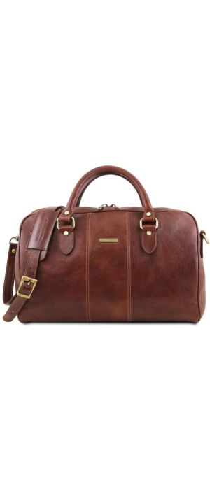 Σάκος ταξιδίου δερμάτινος  Lisbona Small size Tuscany Leather TL141658 Καφέ