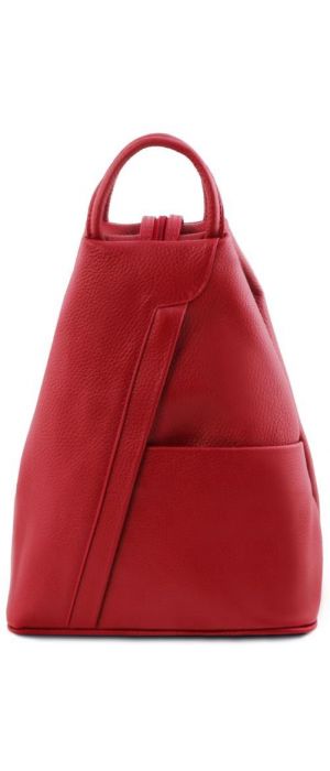 Γυναικείο Τσαντάκι Δερμάτινο Shanghai Tuscany Leather TL141881 Κόκκινο lipstick