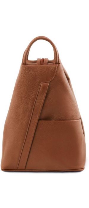 Γυναικείο Τσαντάκι Δερμάτινο Shanghai Tuscany Leather TL141881 Κονιάκ