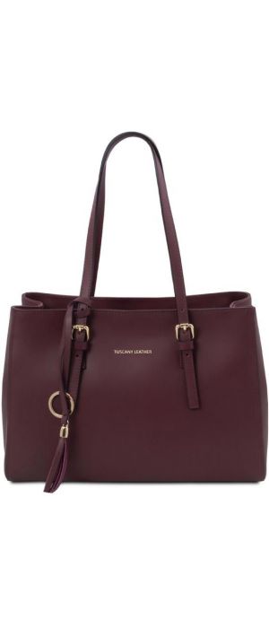 Γυναικεία Τσάντα Δερμάτινη Tuscany Leather TL142037 Μπορντώ