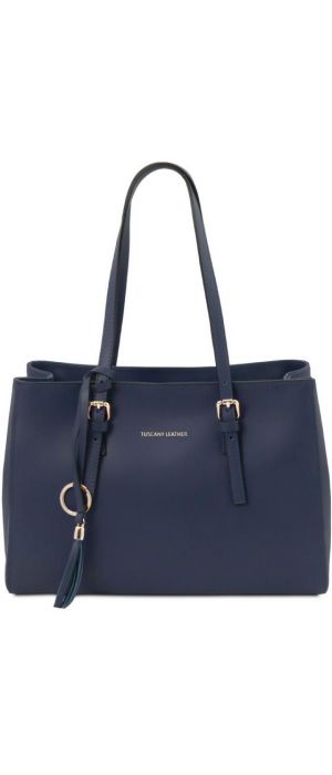 Γυναικεία Τσάντα Δερμάτινη Tuscany Leather TL142037 Μπλε σκούρο