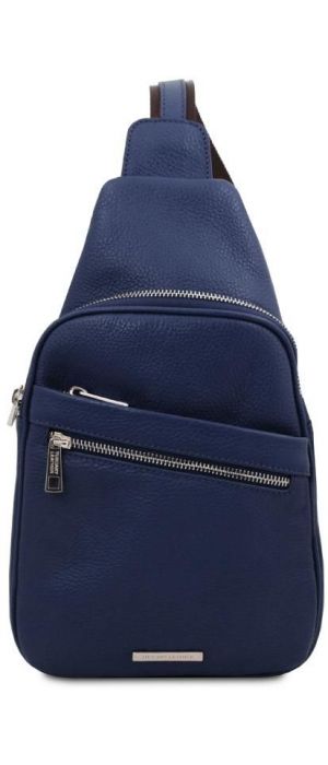 Ανδρικό Τσαντάκι Δερμάτινο Albert Tuscany Leather TL142022 Μπλε σκούρο