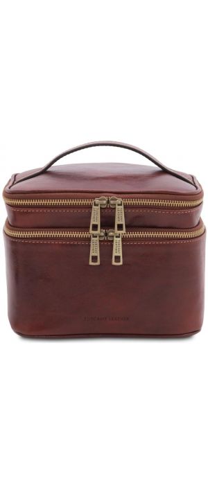 Τσαντάκι Καλλυντικών Δερμάτινο Eliot Tuscany Leather TL142045 Καφέ
