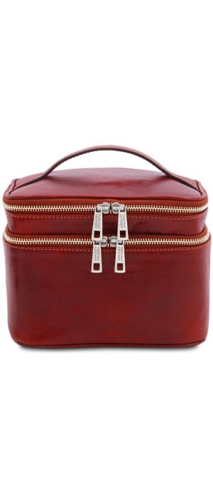 Τσαντάκι Καλλυντικών Δερμάτινο Eliot Tuscany Leather TL142045 Κόκκινο
