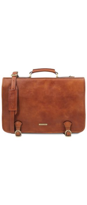 Επαγγελματική Τσάντα Δερμάτινη Ancona 17 ίντσες Tuscany Leather TL142073 Φυσικό