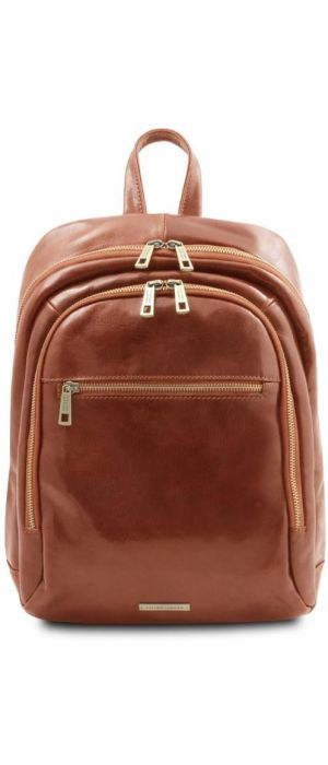 Τσάντα Πλάτης Δερμάτινη Perth Tuscany Leather TL142049 Μελί