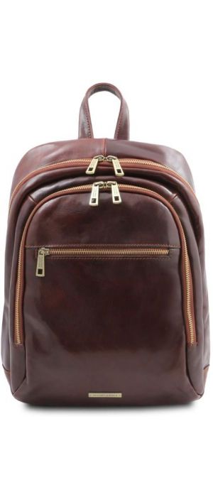 Τσάντα Πλάτης Δερμάτινη Perth Tuscany Leather TL142049 Καφέ