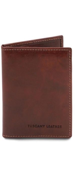 Δερμάτινη θήκη για Επαγγελματικές / Πιστωτικές κάρτες Tuscany Leather TL142063 Καφέ