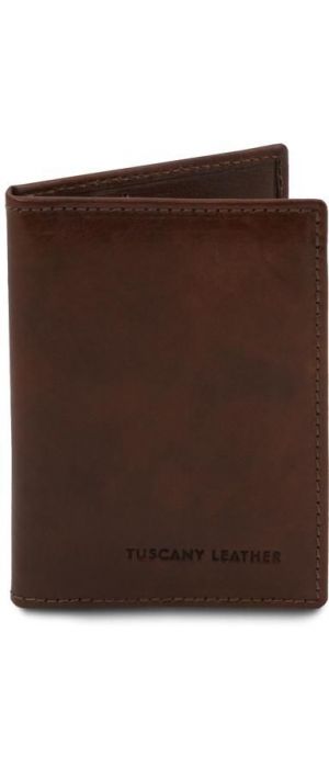 Δερμάτινη θήκη για Επαγγελματικές / Πιστωτικές κάρτες Tuscany Leather TL142063 Καφέ σκούρο