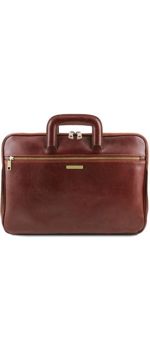Επαγγελματική Τσάντα Δερμάτινη Caserta Tuscany Leather TL142070 Καφέ