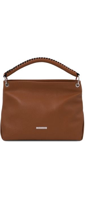Γυναικεία Τσάντα Δερμάτινη Tuscany Leather TL142087 Κονιάκ