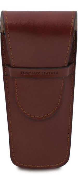 Δερμάτινη θήκη για στυλό ή πένα διπλή Tuscany Leather TL142130 Καφέ