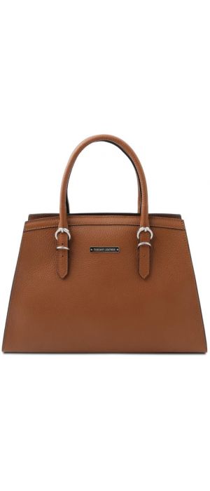 Γυναικεία Τσάντα Δερμάτινη Tuscany Leather TL142147 Κονιάκ