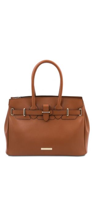 Γυναικεία Τσάντα Δερμάτινη Tuscany Leather TL142174 Κονιάκ