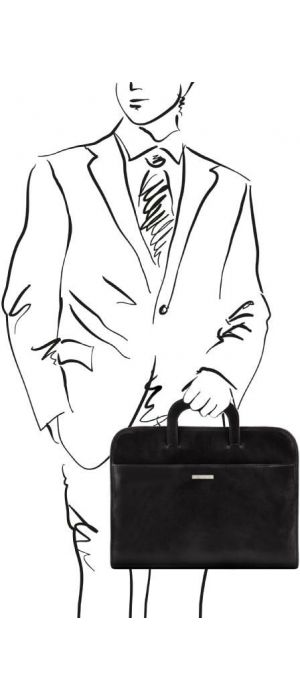 Επαγγελματική Τσάντα Δερμάτινη Sorrento Tuscany Leather TL141022 Μαύρο