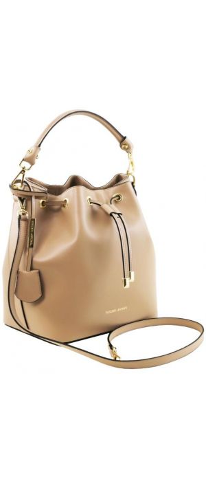 Γυναικεία Τσάντα Δερμάτινη Vittoria Tuscany Leather TL141531 Σαμπανιζέ