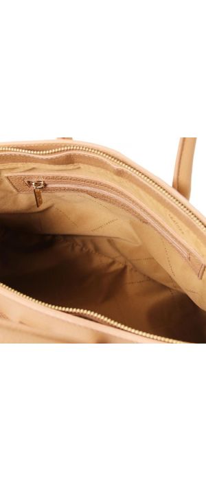 Γυναικεία Τσάντα Δερμάτινη Tuscany Leather TL141529 Σαμπανιζέ