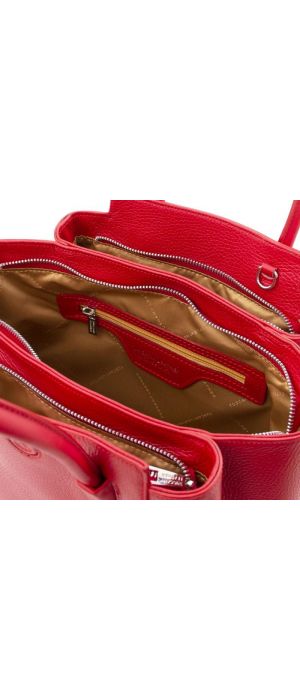 Γυναικεία Τσάντα Δερμάτινη Tulipan Tuscany Leather TL141727 Κόκκινο lipstick