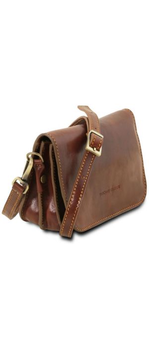 Γυναικείο Τσαντάκι Ώμου Δερμάτινο Tuscany Leather TL141713 Καφέ