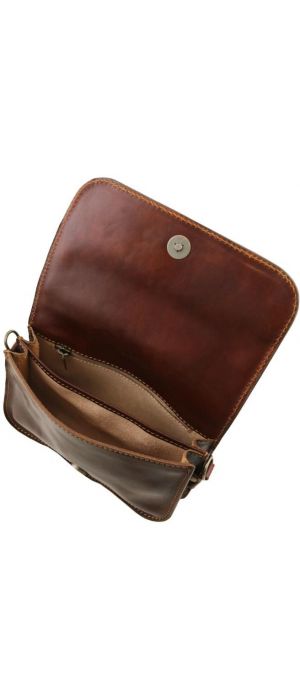 Γυναικείο Τσαντάκι Ώμου Δερμάτινο Tuscany Leather TL141713 Καφέ