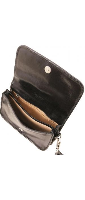 Γυναικείο Τσαντάκι Ώμου Δερμάτινο Tuscany Leather TL141713 Μαύρο