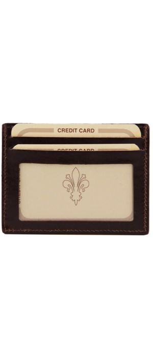 Δερμάτινη θήκη για Επαγγελματικές / Πιστωτικές κάρτες Tuscany Leather TL140805 Καφέ σκούρο