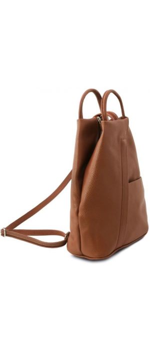 Γυναικείο Τσαντάκι Δερμάτινο Shanghai Tuscany Leather TL141881 Κονιάκ