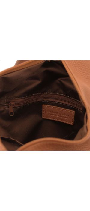 Γυναικείο Τσαντάκι Δερμάτινο Shanghai Tuscany Leather TL141881 Κονιάκ