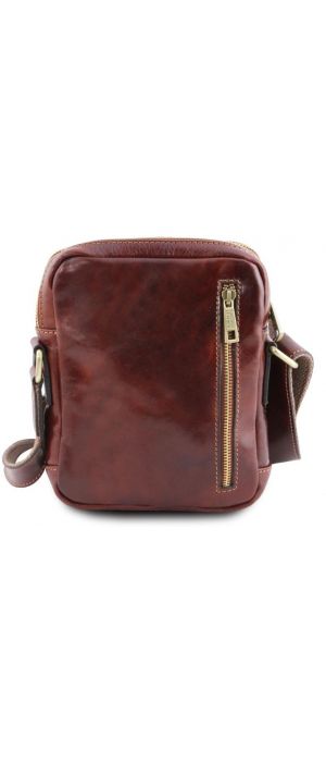 Ανδρικό Τσαντάκι Δερμάτινο Larry Tuscany Leather TL141915 Καφέ