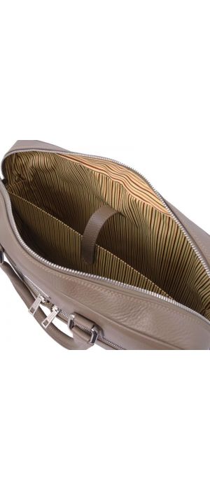 Τσάντα Laptop Δερμάτινη Treviso 17 ίντσες Tuscany Leather TL141986 Σταχτί σκούρο