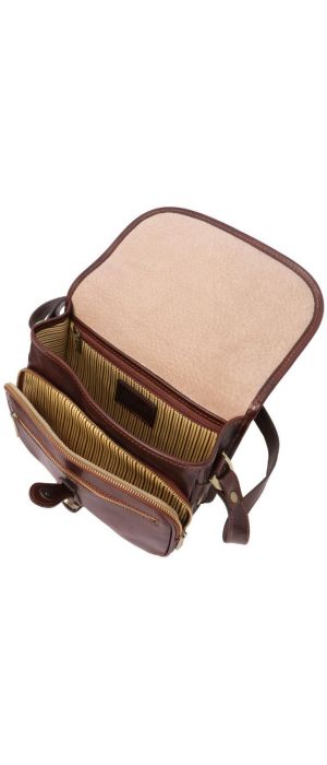 Γυναικεία Τσάντα Ώμου Δερμάτινη Alessia Tuscany Leather TL142020 Καφέ