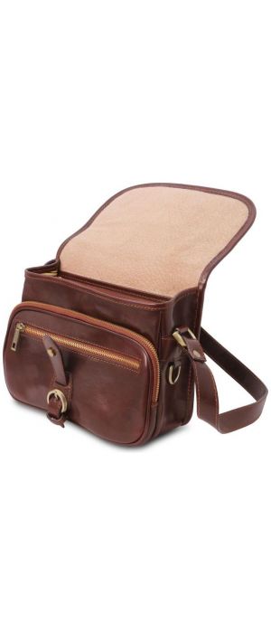 Γυναικεία Τσάντα Ώμου Δερμάτινη Alessia Tuscany Leather TL142020 Καφέ