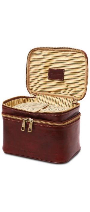 Τσαντάκι Καλλυντικών Δερμάτινο Eliot Tuscany Leather TL142045 Καφέ