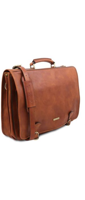 Επαγγελματική Τσάντα Δερμάτινη Ancona 17 ίντσες Tuscany Leather TL142073 Φυσικό