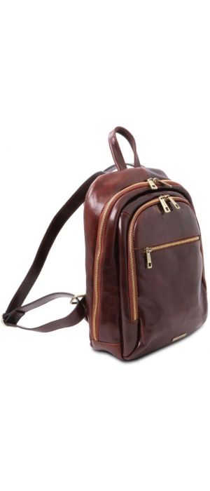 Τσάντα Πλάτης Δερμάτινη Perth Tuscany Leather TL142049 Καφέ