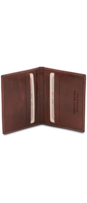 Δερμάτινη θήκη για Επαγγελματικές / Πιστωτικές κάρτες Tuscany Leather TL142063 Καφέ