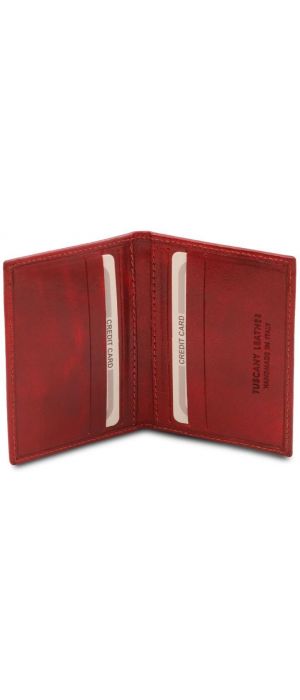 Δερμάτινη θήκη για Επαγγελματικές / Πιστωτικές κάρτες Tuscany Leather TL142063 Κόκκινο