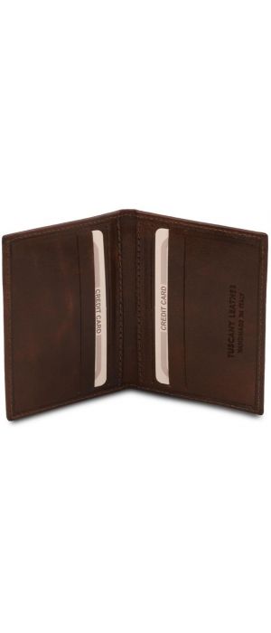 Δερμάτινη θήκη για Επαγγελματικές / Πιστωτικές κάρτες Tuscany Leather TL142063 Καφέ σκούρο