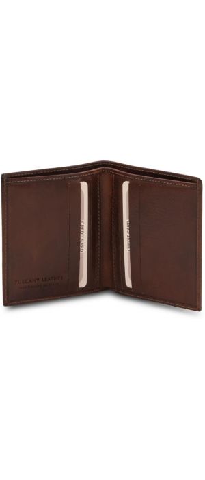 Ανδρικό Πορτοφόλι Δερμάτινο Tuscany Leather TL142064 Καφέ σκούρο