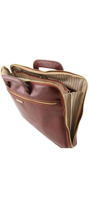 Επαγγελματική Τσάντα Δερμάτινη Caserta Tuscany Leather TL142070 Καφέ