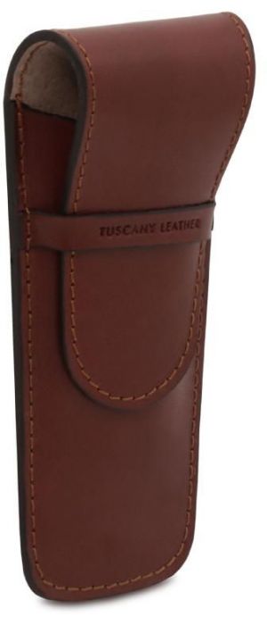 Δερμάτινη θήκη για στυλό ή πένα διπλή Tuscany Leather TL142130 Καφέ