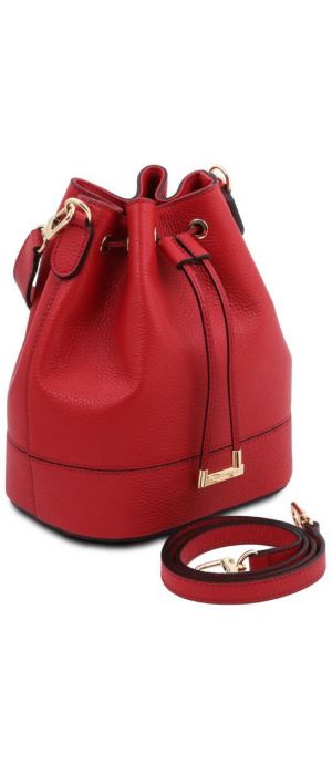 Γυναικεία Τσάντα Δερμάτινη Tuscany Leather TL142146 Κόκκινο lipstick