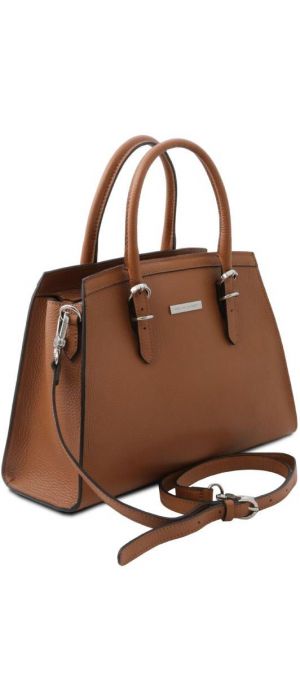 Γυναικεία Τσάντα Δερμάτινη Tuscany Leather TL142147 Κονιάκ